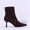 Pedro Anton Gerona Stud High Heel Boot - Brown Suede